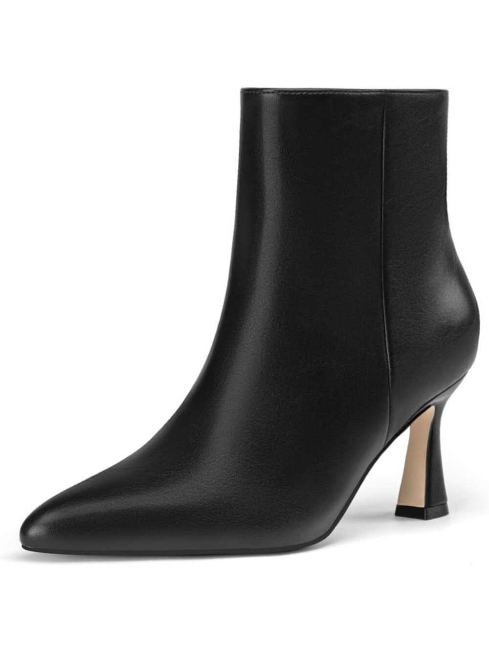 Women's Black Pointed Toe Stiletto High Heel Side Zipper Ankle Boots